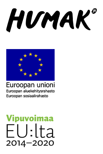 Logot: Humak, ESR ja Vipuvoimaa EU:lta.